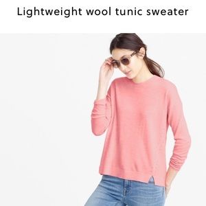 J. Crew Lightweight wool tunic sweater in orange